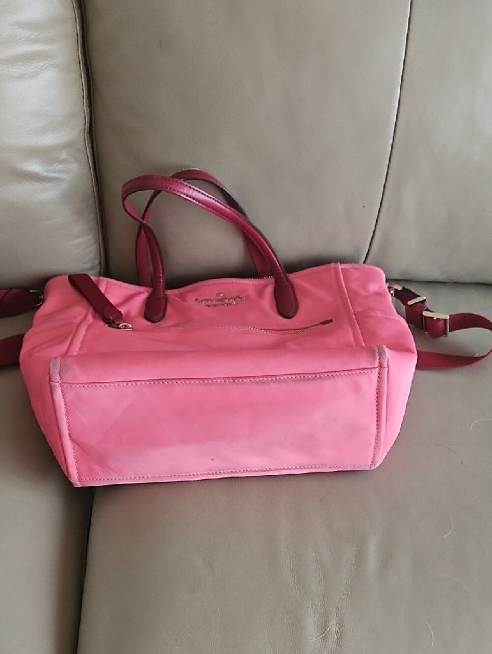 kate spade Pink Two-Tone Tote with Crossbody Strap And Matching Wallet - Picture 11 of 12